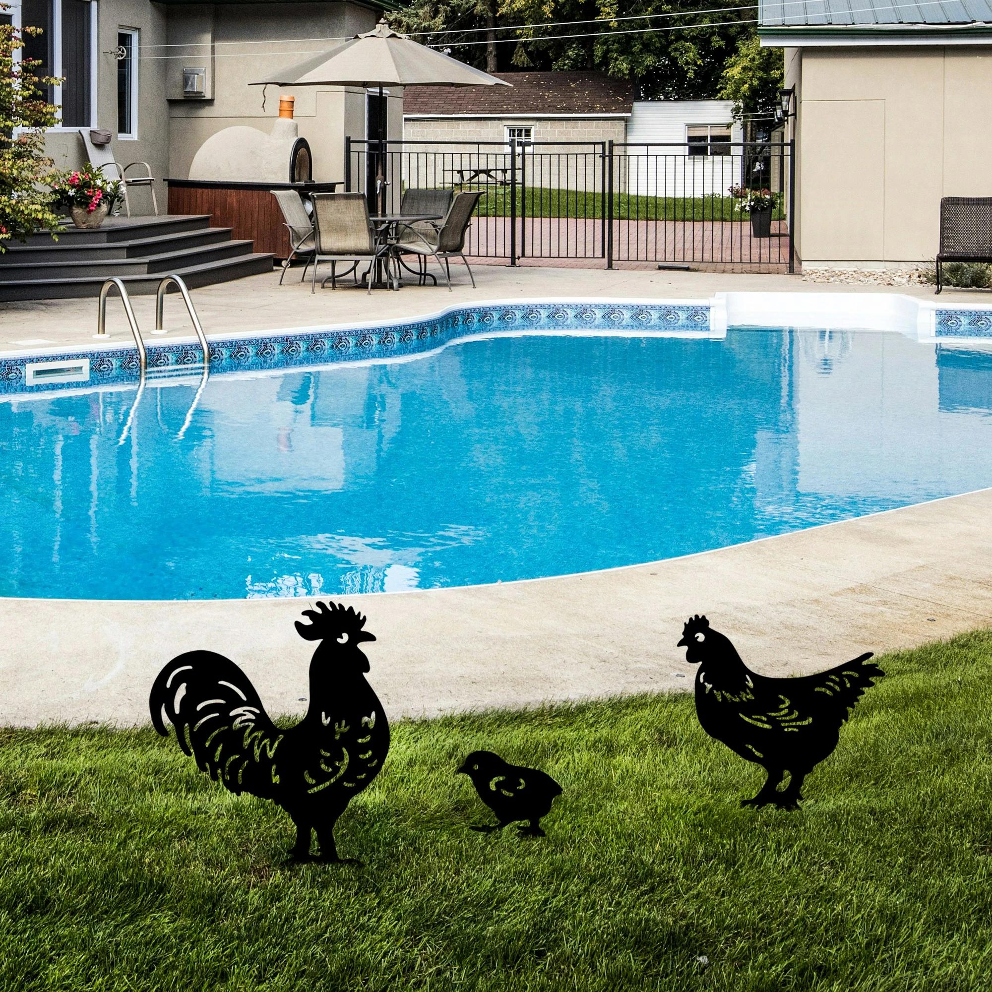 Set dekorativ për kopsht, dizajn Aberto, Fam 04, metal i zi, 3 copë