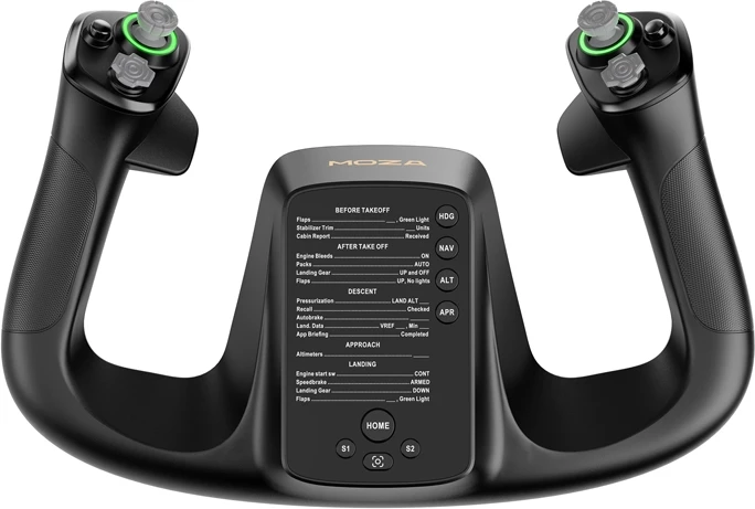 Volant fluturimi (yoke), Moza Racing, MFY Yoke AS012, deri 34 inpute, Hall sensor joystick, RGB, PC