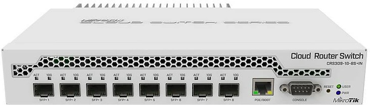 Switch MikroTik CRS309-1G-8S+, Managed, Gigabit Ethernet, PoE, Montim në rack, Bardhë