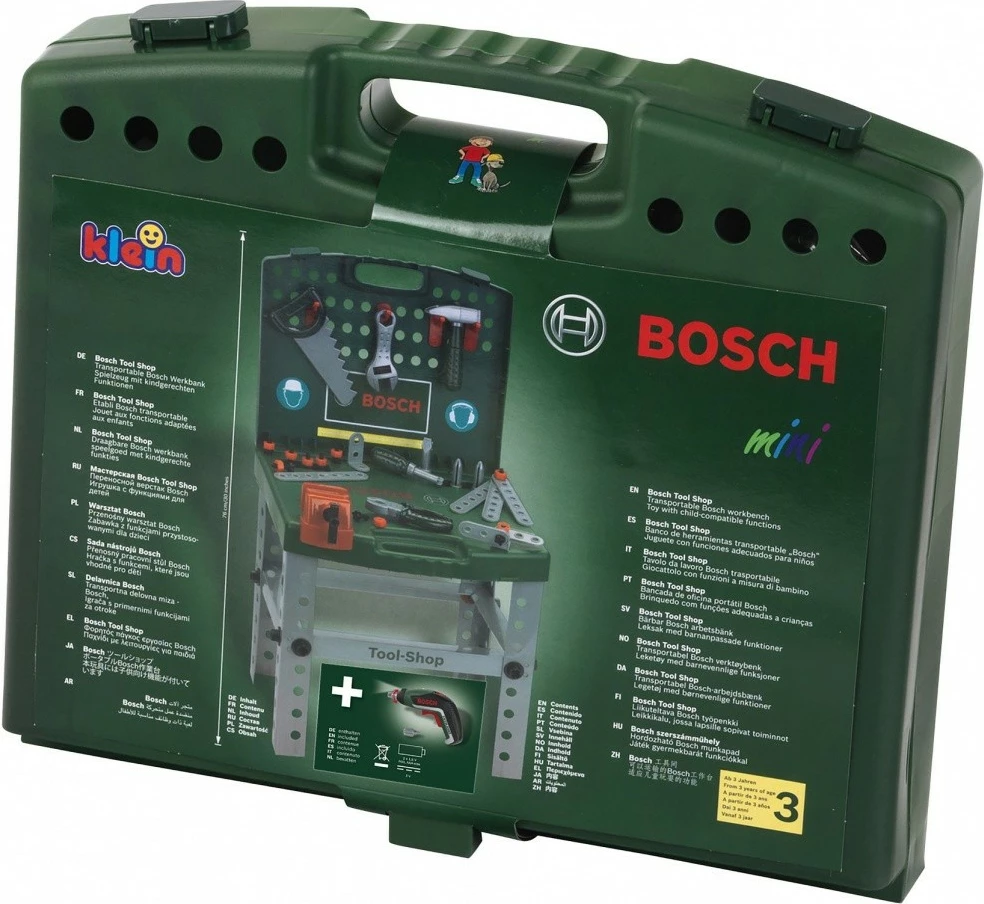 Set lodrash punëtorie Klein Bosch Toolbox me kaçavidë elektrike, Jeshile