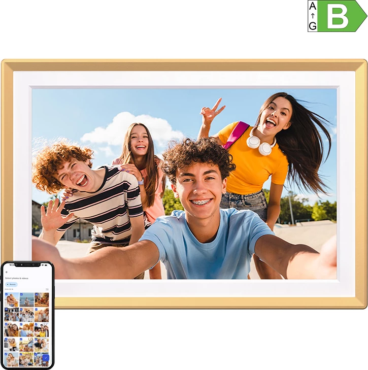 Kornizë digjitale fotografish Arzopa D14 Golden 14" Full HD IPS Wi‑Fi prekje 32GB altoparlantë e integruara ngjyrë e artë