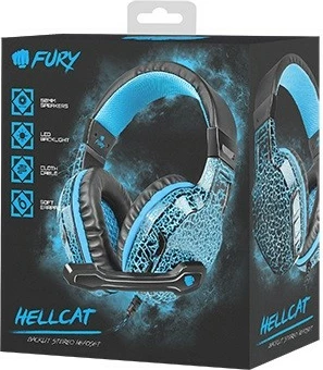 Kufje gaming Fury Hellcat NFU-0863 me mikrofon, LED, të zeza/blu