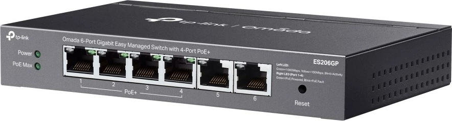 Switch TP-Link Omada ES206GP, 6 porte Gigabit, 4 PoE+, i zi