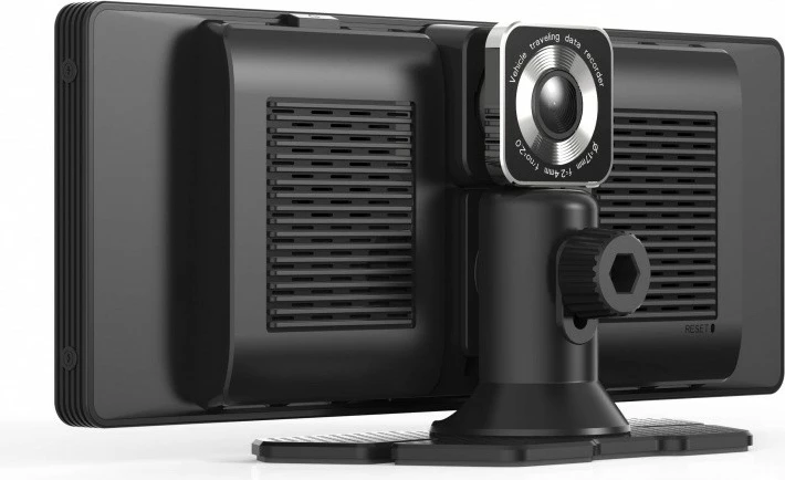 Ekran multimedial për veturë Maxcom MC01 me kamerë të përparme dhe të pasme, 9.3" HD IPS, i zi