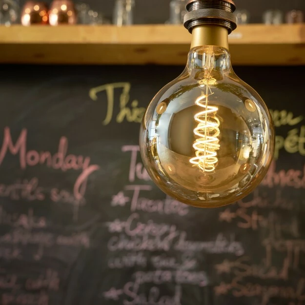 Llambë smart Shelly Vintage G125, Wi-Fi, LED, E27, ngjyrë kafe e lehtë