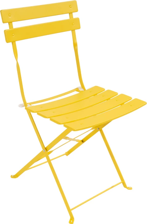 Set bistro 3 copë tavolinë metalike palosëse, ngjyrë e verdhë, D60x71cm