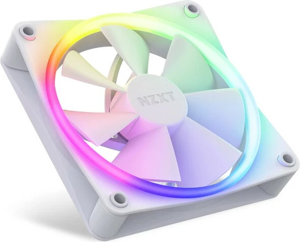 Set ventilatorë kasë NZXT F120 RGB, 120mm, 3 copë, Bardhë