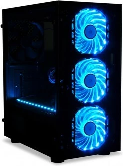 Kasë gaming iBOX PASSION V4, Midi Tower, Micro ATX, e zezë, me xham të temperuar, RGB