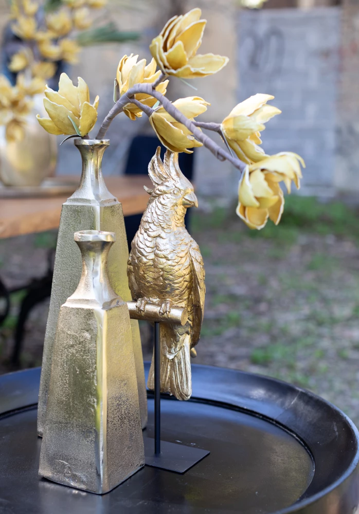 Vazo dekorative GLORY, alumin, ngjyrë ari, 13x13x41cm