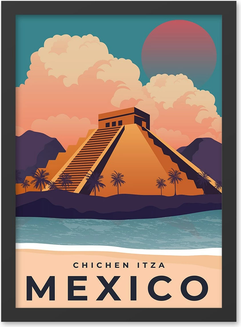 Pikturë dekorative me kornizë MDF, Wallity, Mexico 2, 40x55cm