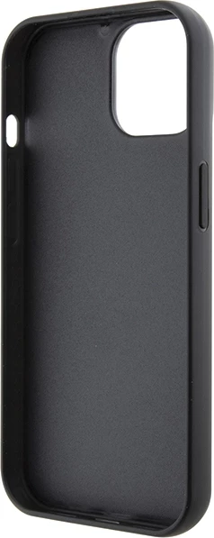 Mbështjellës Karl Lagerfeld Glitter Ikonik Logo Metal për iPhone 15, i zi