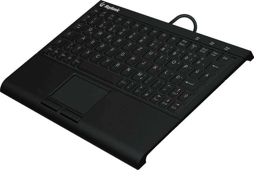 Kasë tastierë KeySonic KSK-3211ELU, QWERTZ, LED, touchpad, e zezë