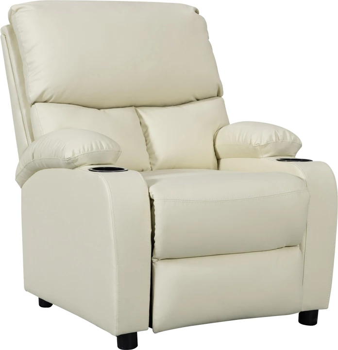 Karrige relaksuese me mbajtëse për gota Gartia pu ngjyrë krem 79x94x102cm