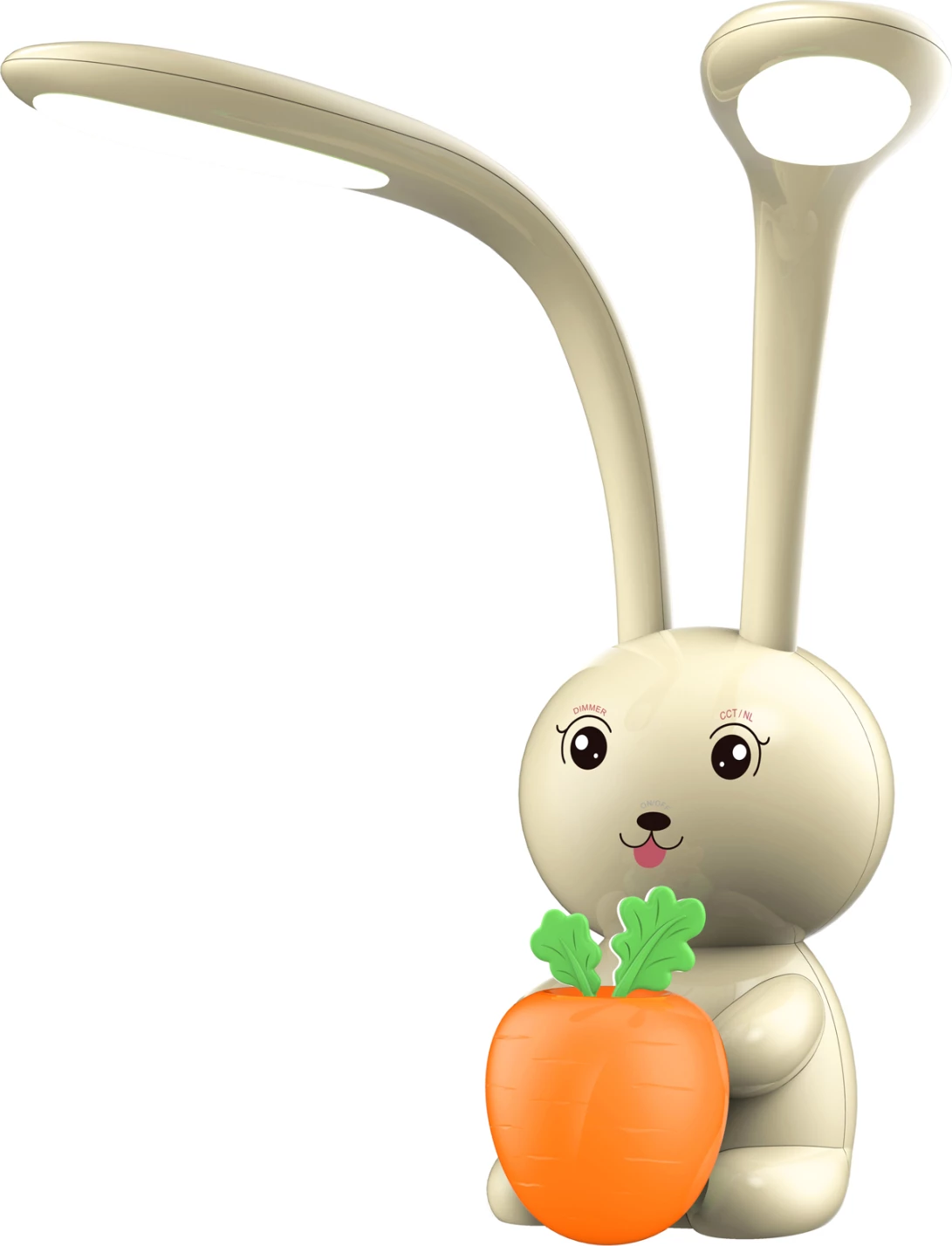 Llambë tavoline për fëmijë, figurë lepurushi, LED, BADOO, FB94456.04, ngjyrë e verdhë, ABS