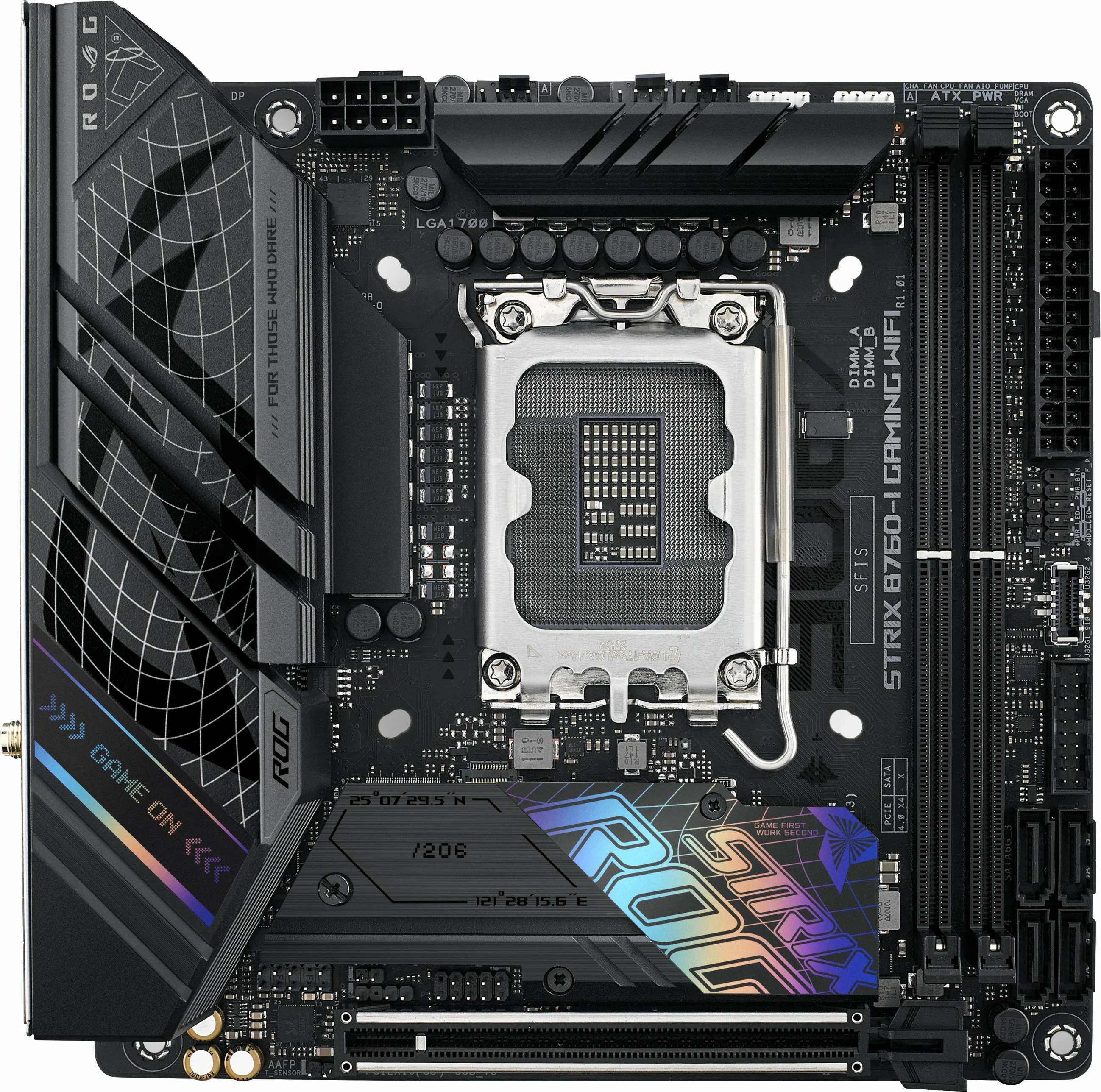Pllakë amë ASUS ROG STRIX B760-I GAMING WIFI, Intel, LGA 1700, DDR5-SDRAM, 64 GB