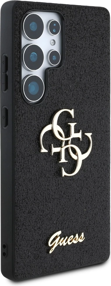 Mbështjellës Guess Fixed Glitter Big 4G Metal Logo për Samsung Galaxy S25 Ultra, i zi