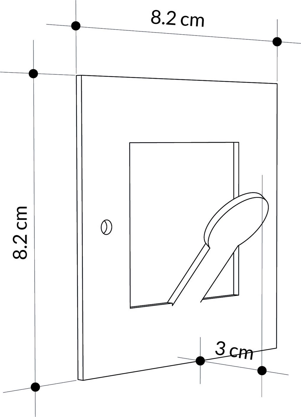Varëse muri Wallity, metalike, katrore, e zezë