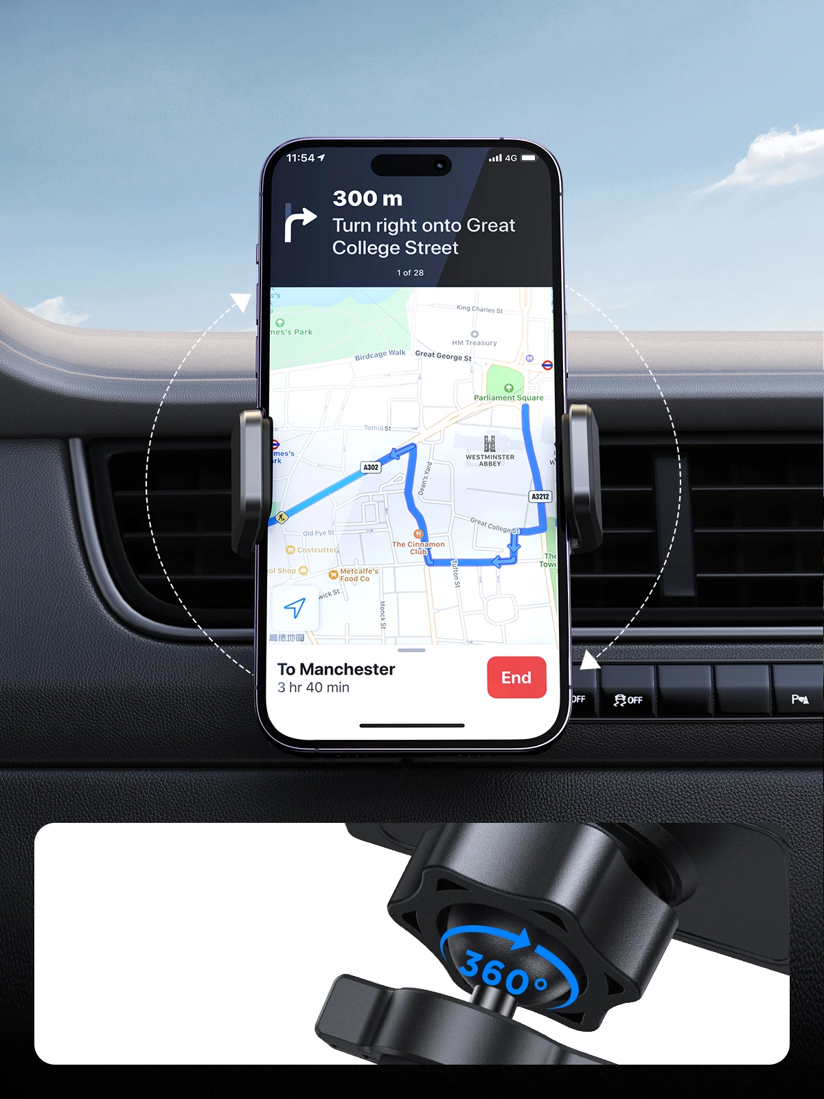 Mbështjellës Joyroom JR-ZS377 për makinë, për grilë ajri, i zi