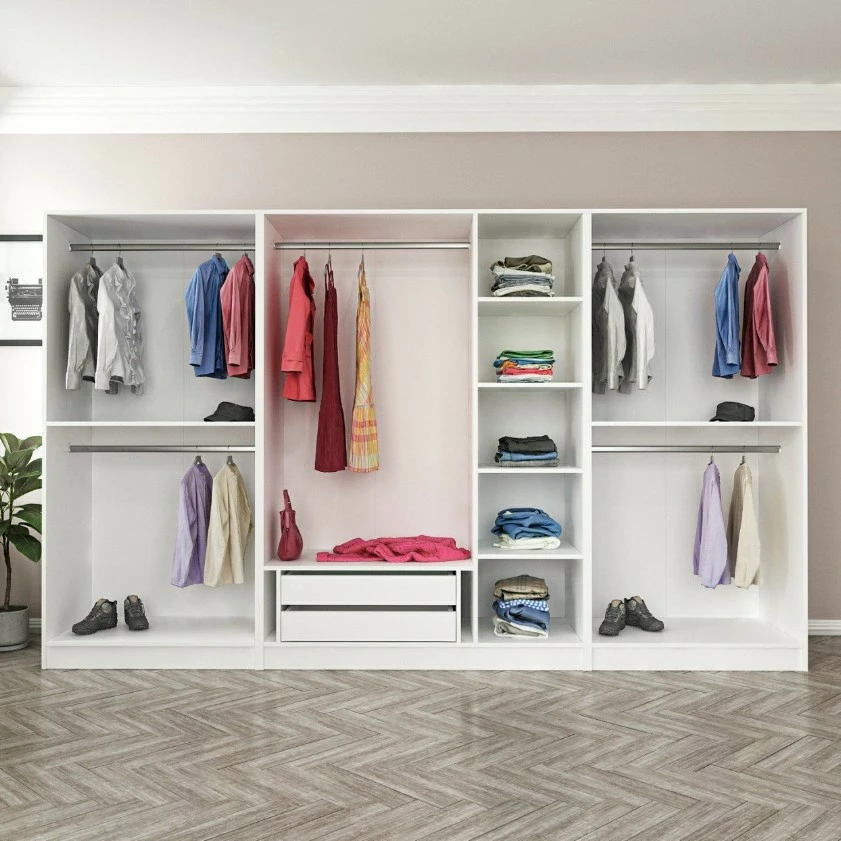 Dollap modern për dhomë gjumi, ngjyrë e bardhë dhe e zezë, Skye Decor, 6639