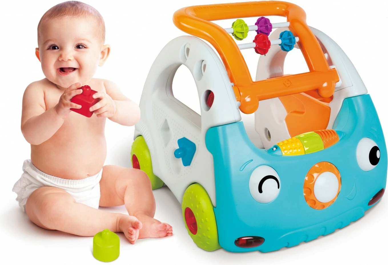 Lodër walker 3-në-1 B-kids Sensory, për fëmijë të vegjël, Multicolour