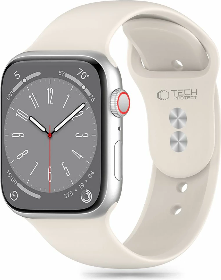 Rrip silikoni Tech-Protect për Apple Watch 4/5/6/7/8/9/SE/Ultra 1/2, Bezhe