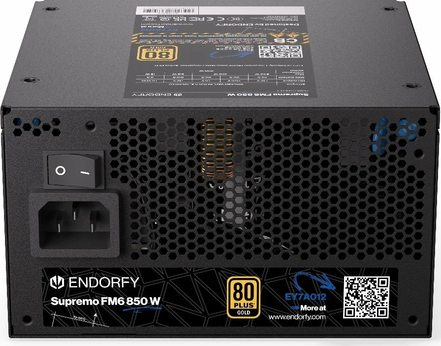 Furnizues rryme Endorfy Supremo FM6 850W 80 Plus Gold ATX 3.1, modular i plotë, i zi