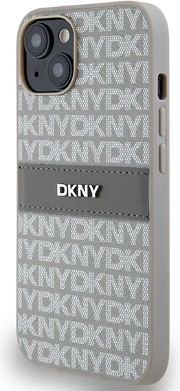 Mbështjellës DKNY Mono Stripe & Metal Logo për iPhone 15/14/13, 6.1", Bezhe