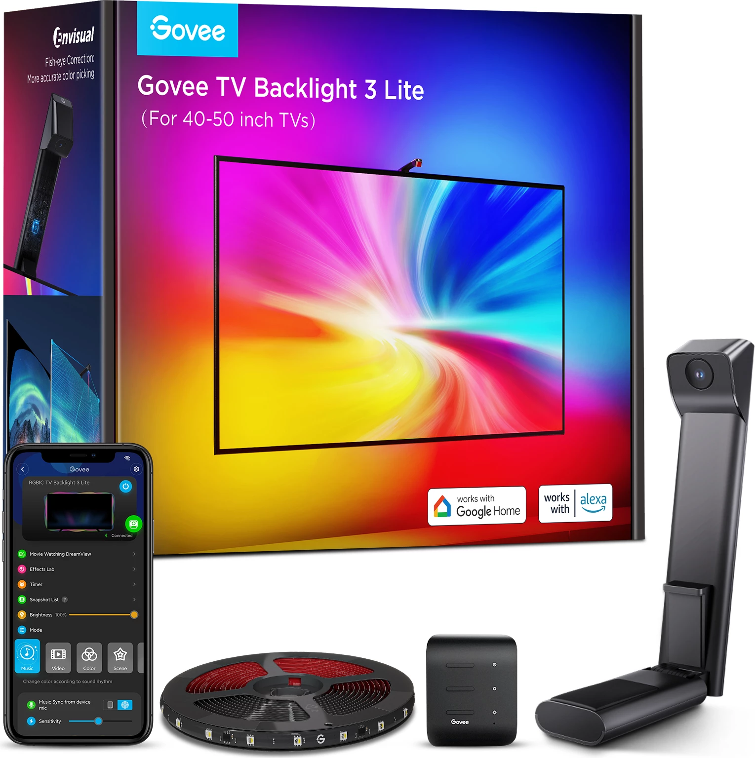 Ndriçim prapa TV Govee Envisual TV Backlight 3 Lite H6097 për 40-50"