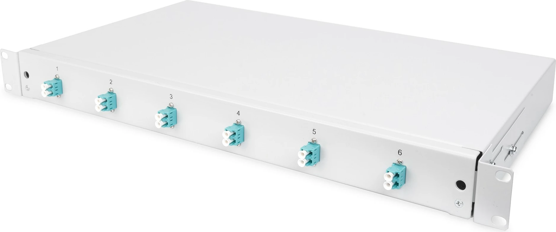 Kuti bashkimi fibrash optike Digitus OM3, 6x LC, 1U, çelik, gri