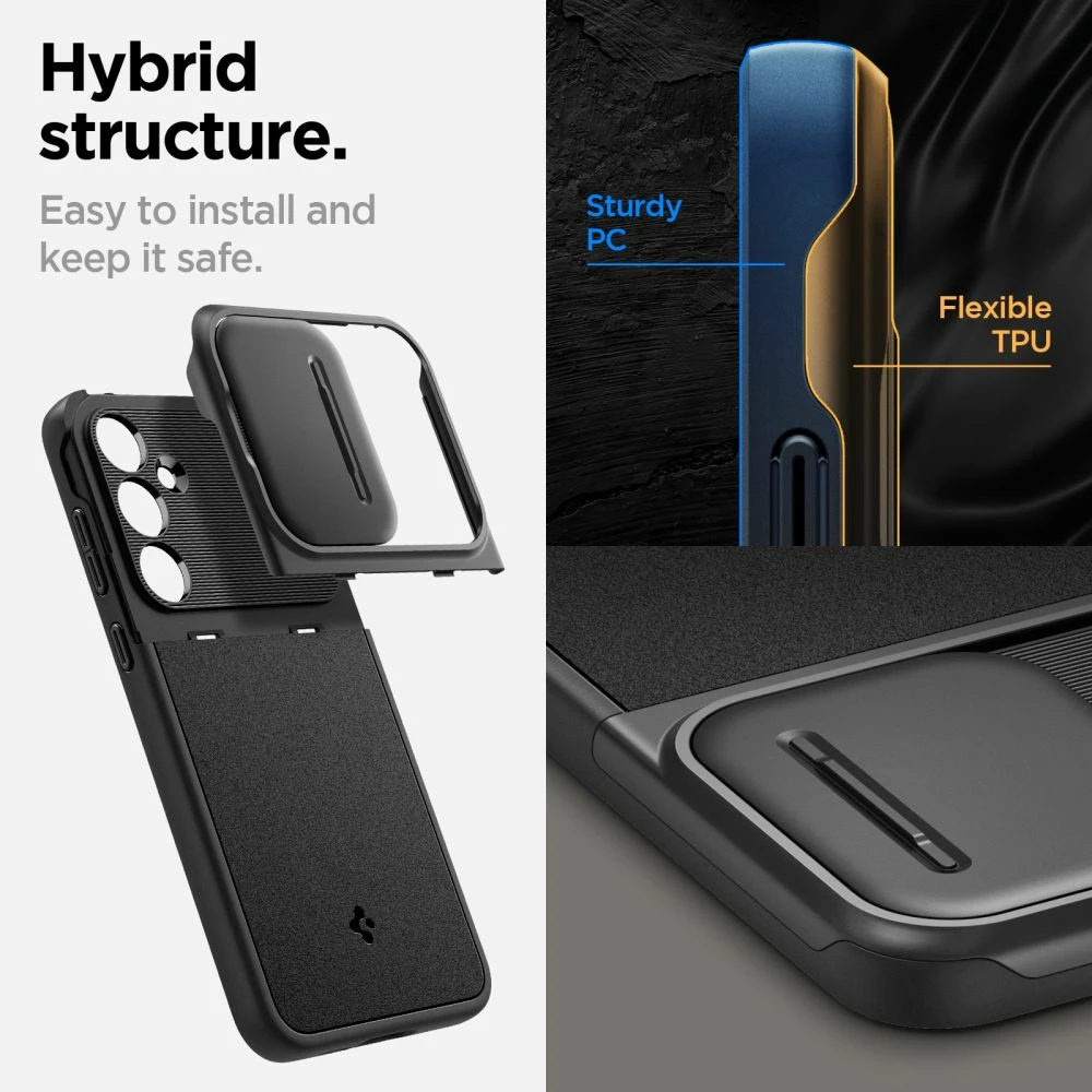 Mbështjellës Spigen Optik Armor për Samsung Galaxy A55 5G, i zi