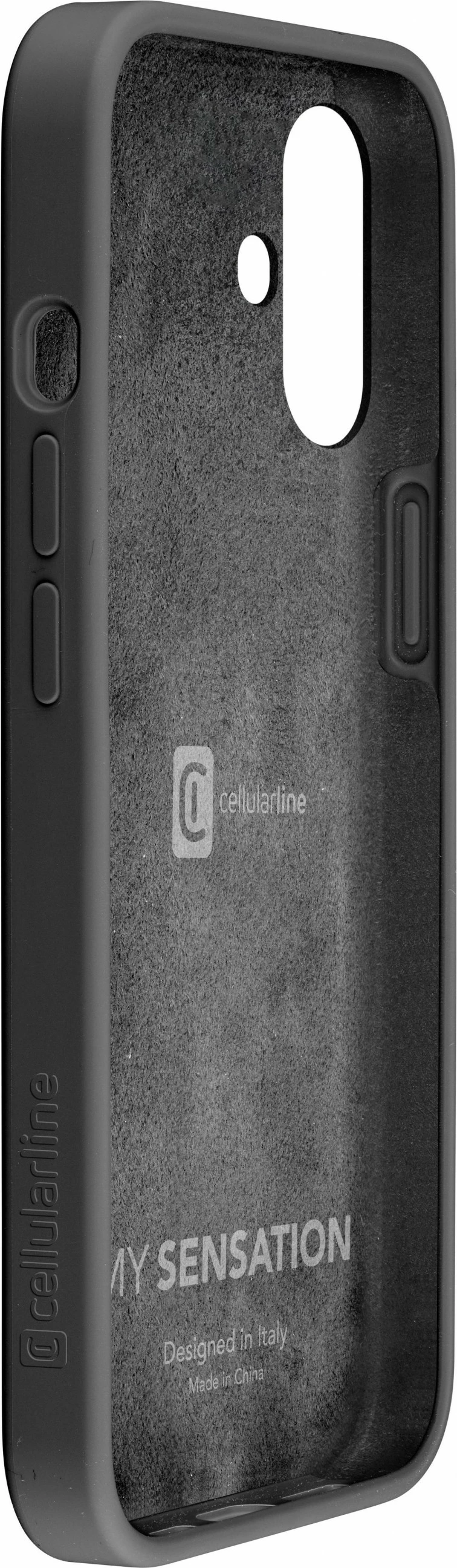 Mbështjellës Cellular Line Sensation për iPhone 16 Plus, silikon, MagSafe, i zi