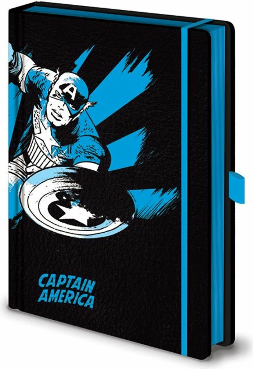 Fletore premium A5 Pyramid International Marvel Captain America, zi/kaltër