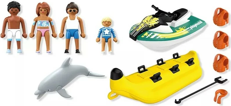 Set lodrash Playmobil My Life 71905 Banana Boat Ride me 4 figura dhe delfin