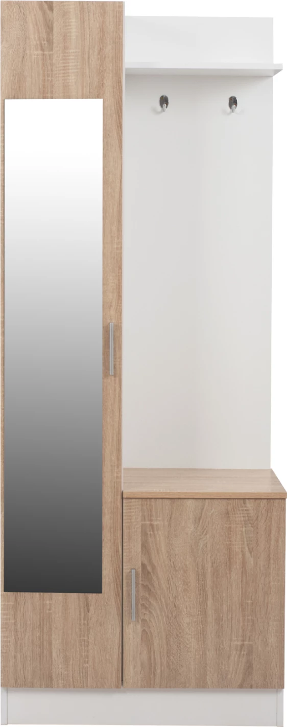 Mobilje për hyrje me pasqyrë Janice FH2264 Sonama Bardhë 70,3x37,1x181,8 cm
