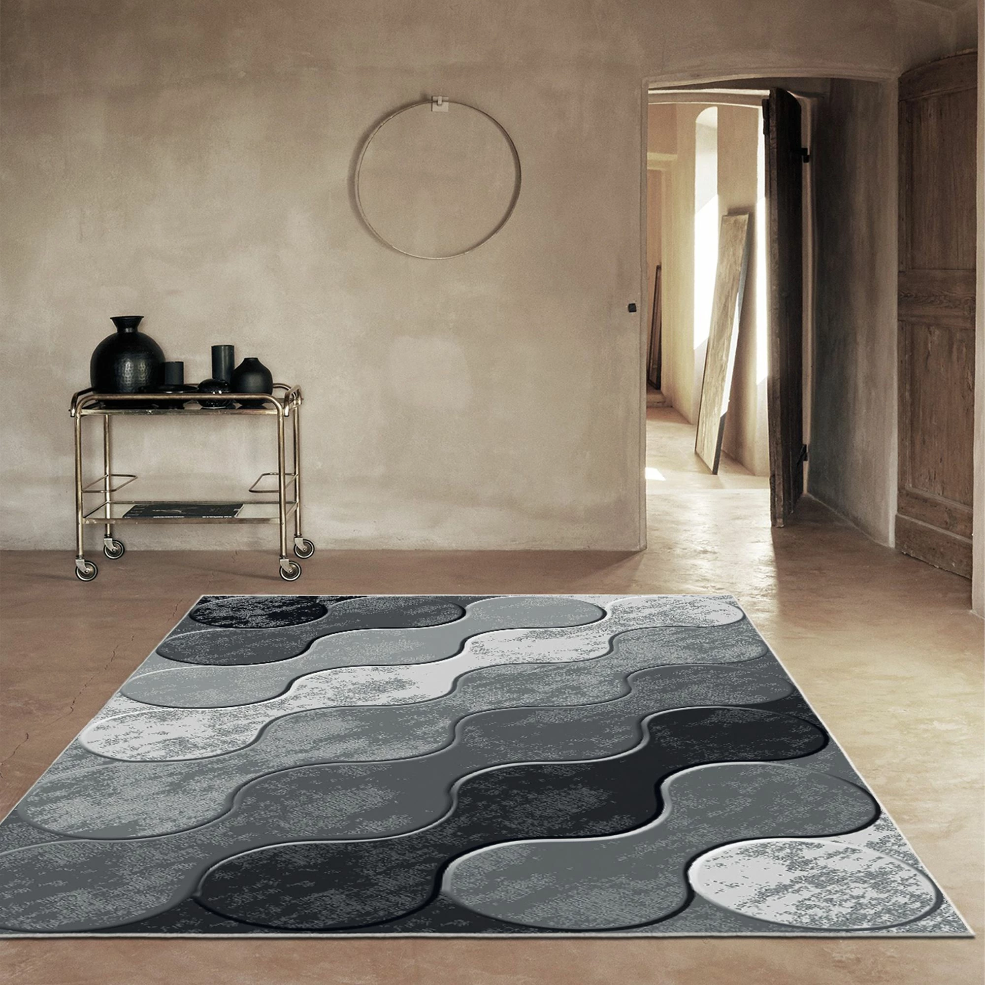 Qilim (50x80) Conceptum Hypnose, Wookece292, bardhë, gri, e zezë