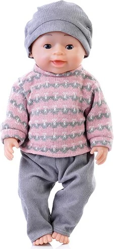 Kukull interaktive Natalia, Artyk 170645, 43 cm, me funksion urinimi, me aksesorë, rozë/gri