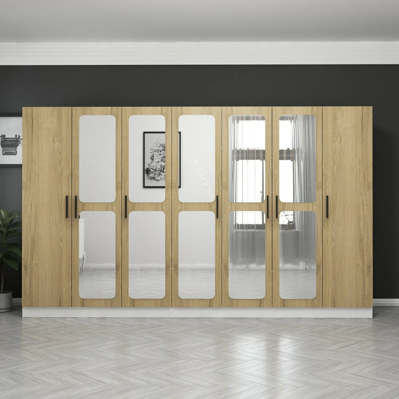 Dollap rrobash, ngjyrë arre, Skye Decor, 315x210x52 cm