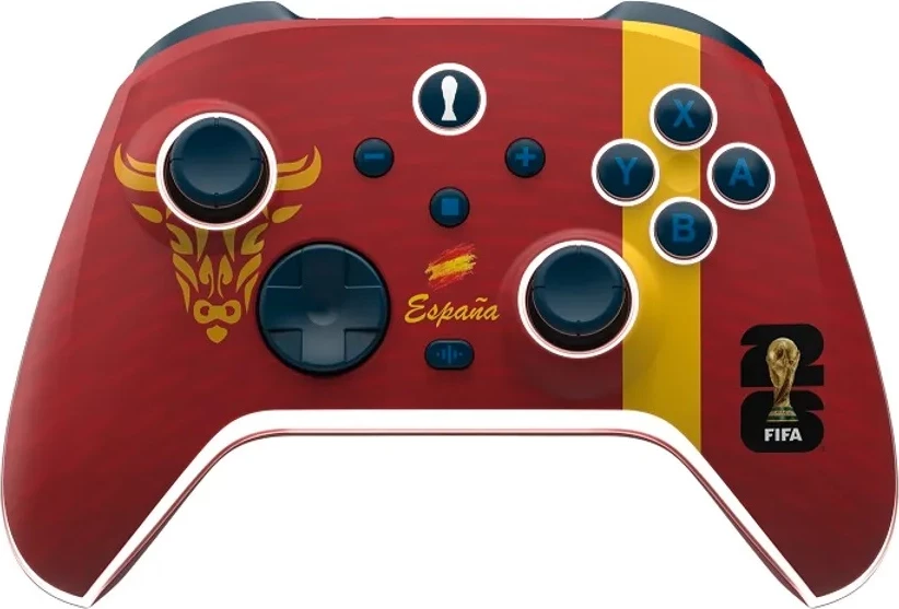 Kontroller wireless gaming DragonShock Aurora+ FIFA World Cup 26, për Switch/Switch OLED/Switch 2/PC/Mobile, 800 mAh, RGB, kuqe/verdhe (Spain)
