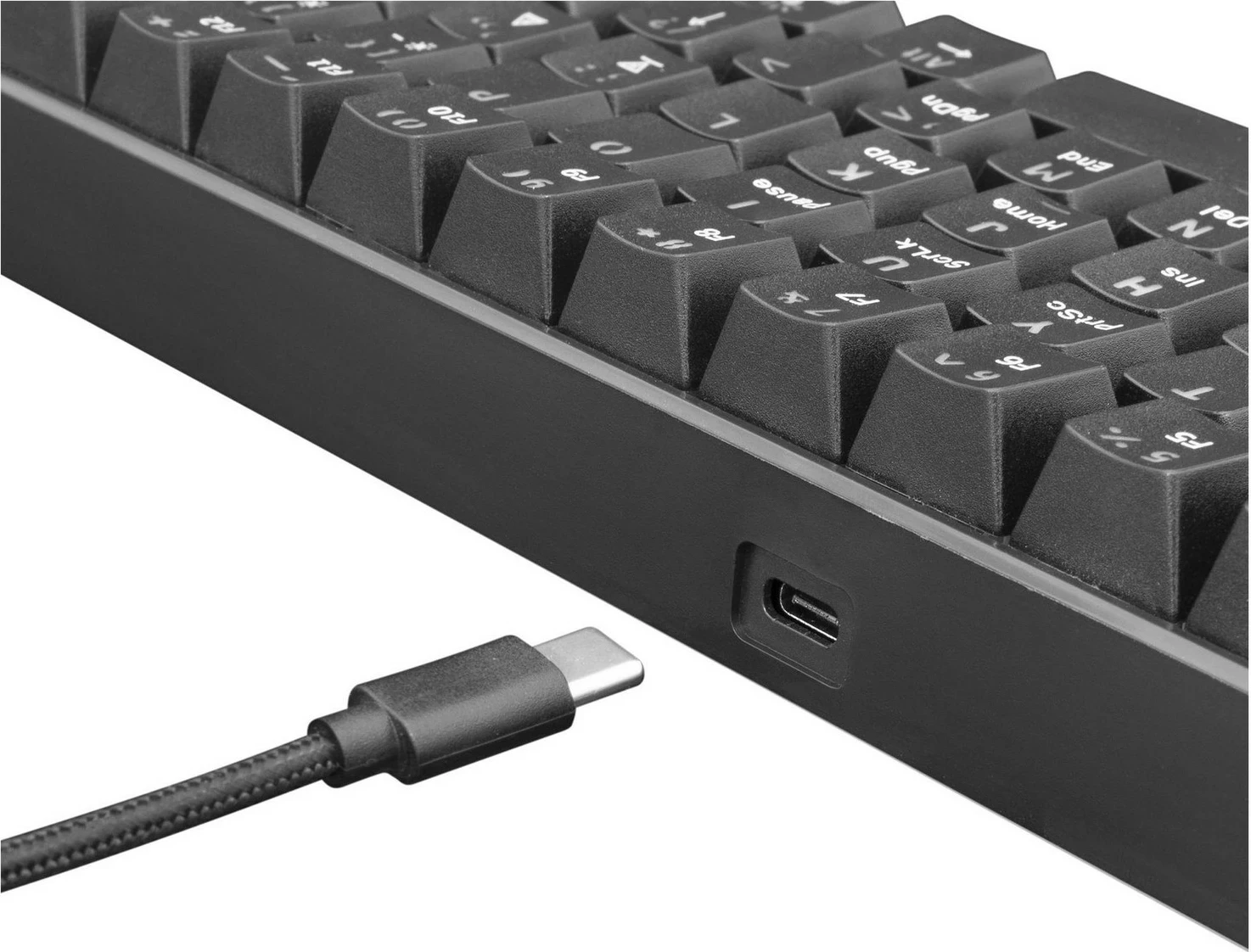 Tastierë mekanike White Shark Black Shark Shinobi, 60%, Outemu Brown, RGB, e zezë