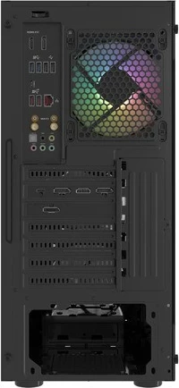Kasë Natec Fury Shobo SH4F RGB, Midi Tower, xham i temperuar, 4 ventilatorë RGB, e zezë