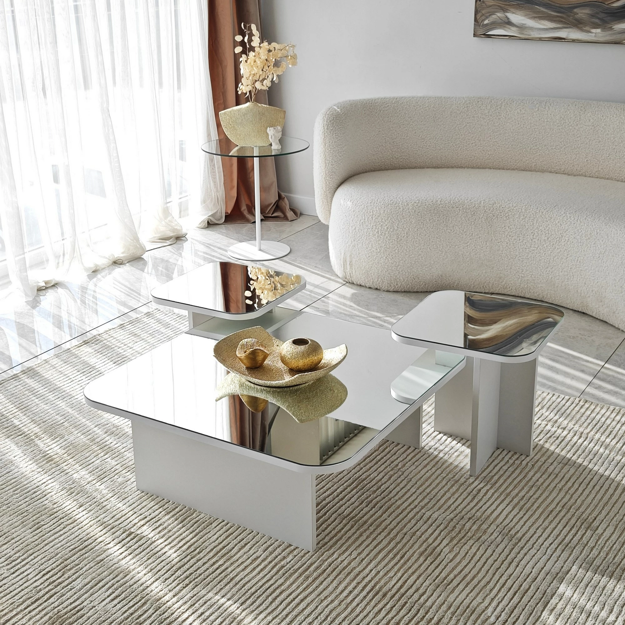 Set tavolinash kafeje Hanah Home, Jazz, e bardhë
