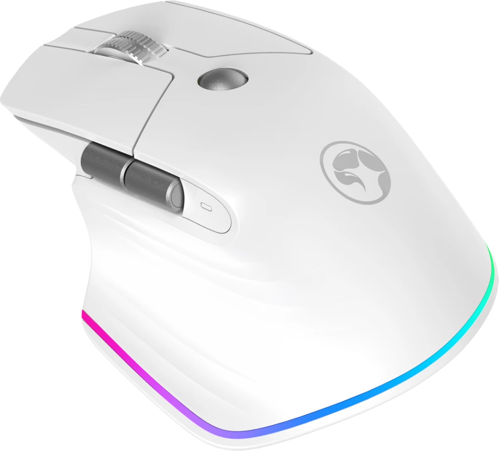 Maus wireless Marvo G803 WH, RGB, optik, rechargeable, 1600-4000 DPI, i bardhë