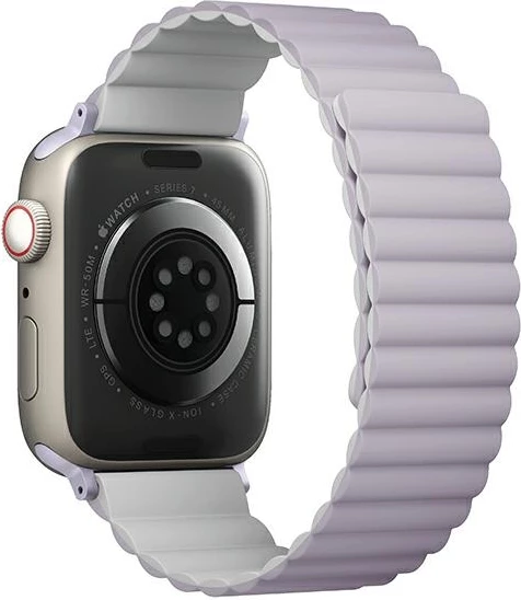 Rrip silikoni për Apple Watch UNIQ Revix, 42/44/45/49mm, dyngjyrësh vjollcë-e bardhë