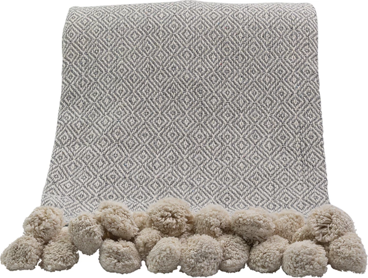 Batanije dekorative Kitten, pambuk-poliester, gri-bezhë, 130x170cm