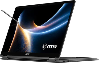 Laptop 2-në-1 MSI Prestige 14 Flip AI+ U9 386H, 32GB RAM, 2TB SSD, 14" OLED Touch, Wi‑Fi 7, Windows 11 Pro, Platinum Gray