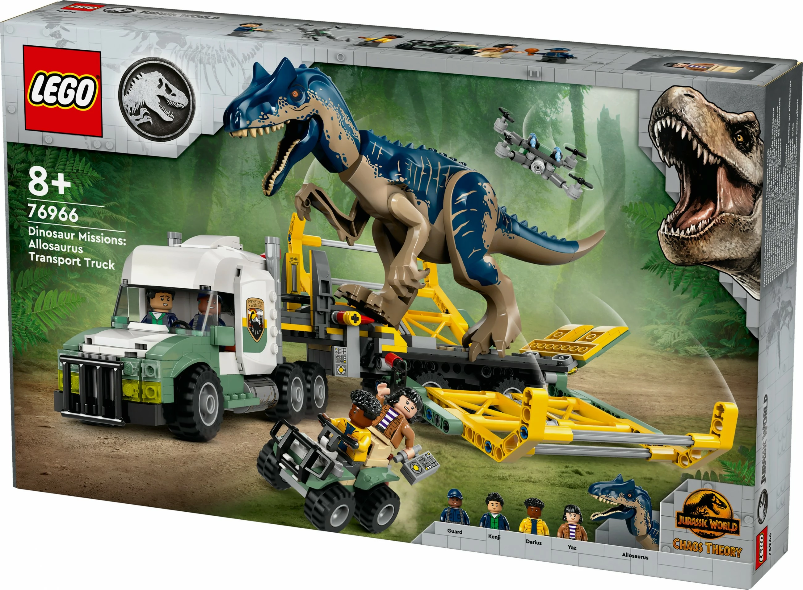 Set ndërtimi LEGO Jurassic World 76966, Allosaurus Transporter, 588 pjesë, multikolor