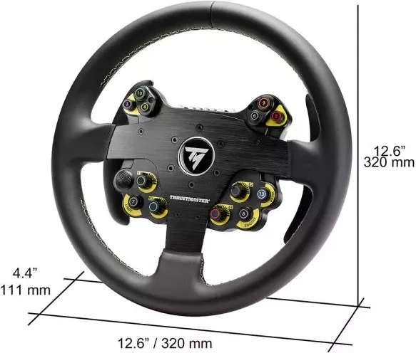 Timon garash Thrustmaster EVO Racing 32R, 32 cm, lëkurë, 25 butona, për PS5/PS4/Xbox/PC, i zi