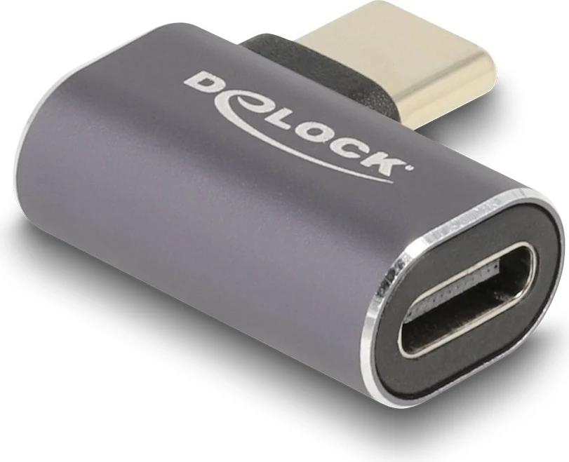 Adapter USB-C DeLOCK 40Gbps, USB4 Gen 2x2, 8K, kënd majtas/djathtas, metal, antracit