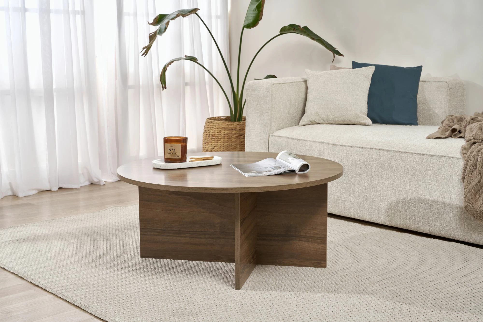 Tavolinë kafeje Nordure, Soleil, ngjyrë arre