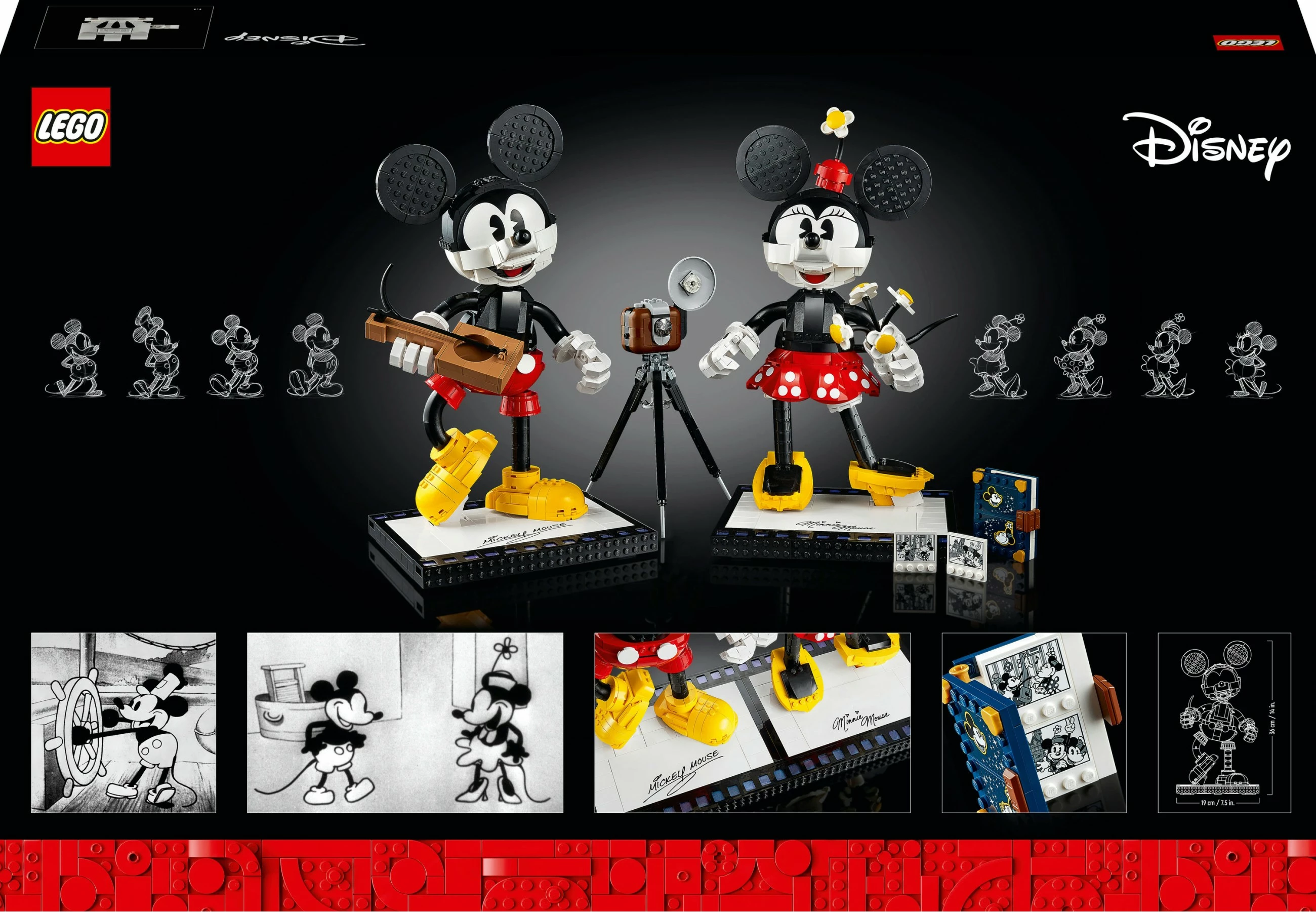 Set ndërtimi LEGO Classic Mickey Mouse & Minnie Mouse, 1739 pjesë, plastikë
